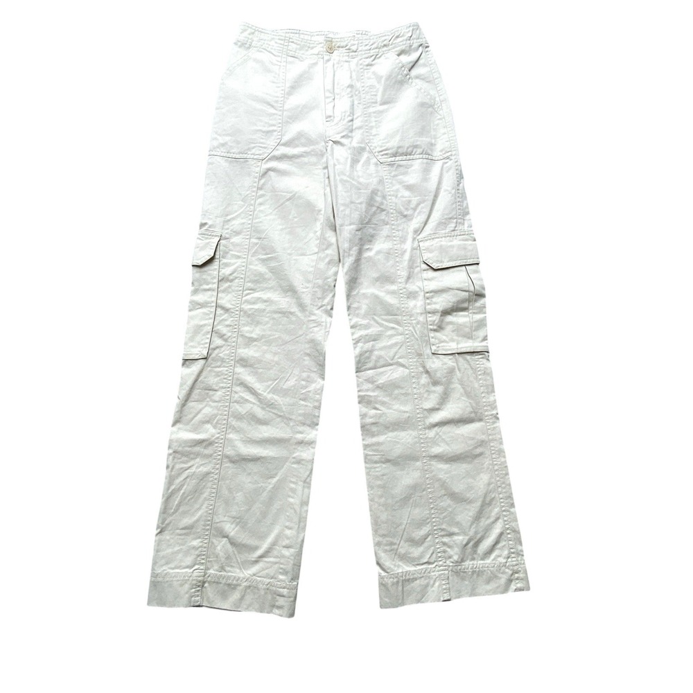 Abercrombie & Fitch Cargo Pants Womens 25 Beige Twill Elastic Waist 15GT0469
